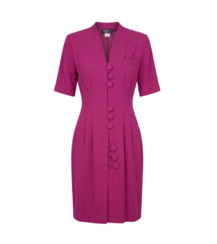 Vintage Dawn Joy Fashions Magenta Button - 7067