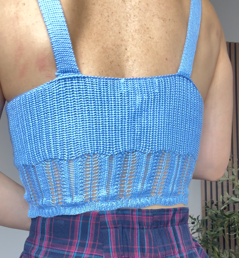 Sky Blue Braided Knit Camisole - 34418