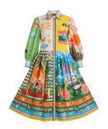 Tropical Paradise Printed Midi Dress - 34137