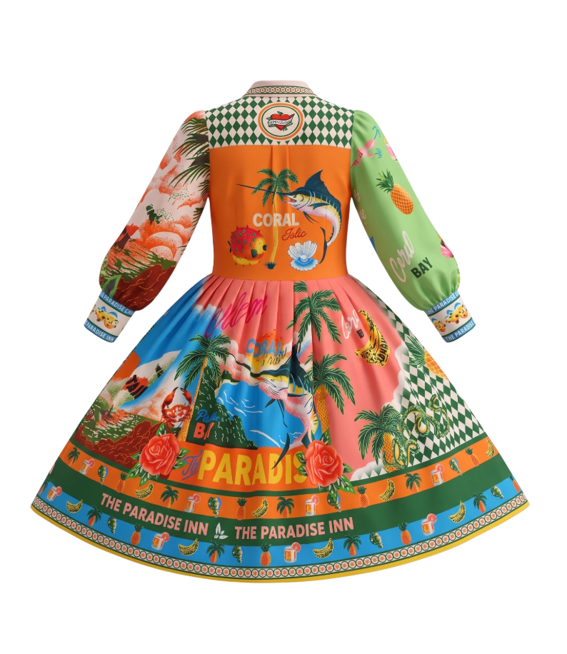 Tropical Paradise Printed Midi Dress - 34137
