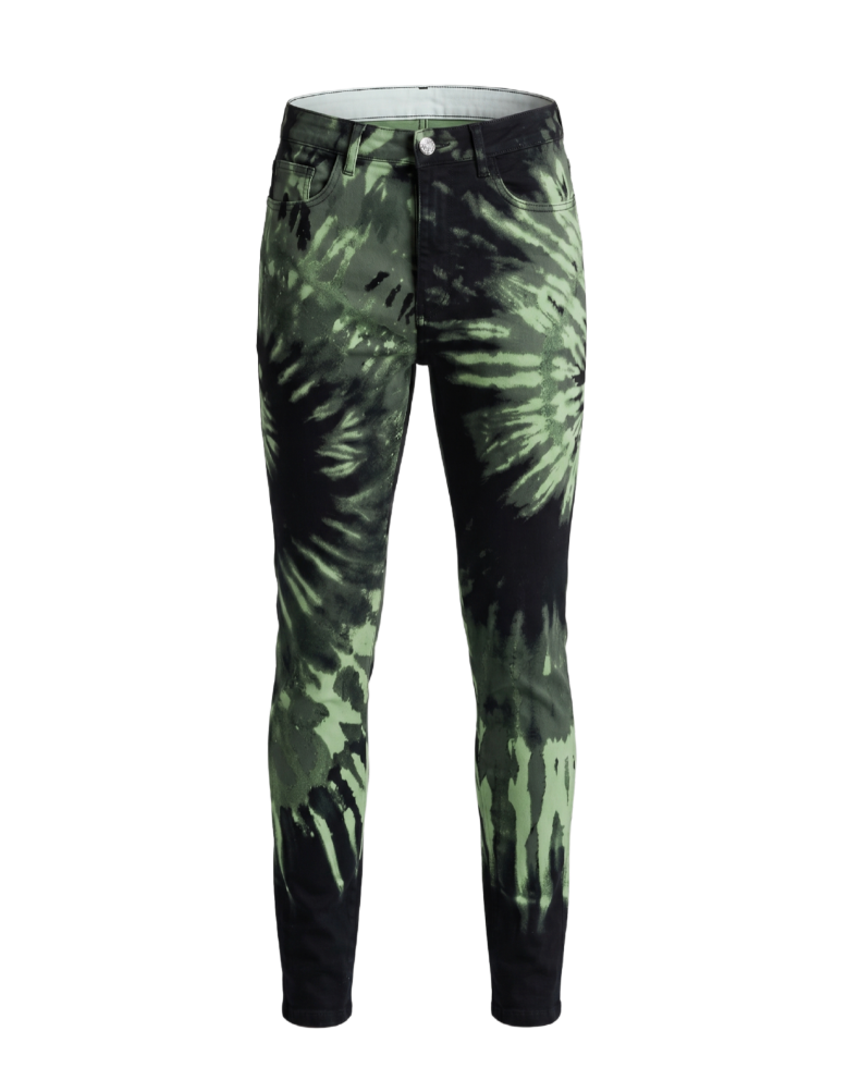Philipp Plein Acid Green Swirl Tie-Dye Skinny Jeans - 20473