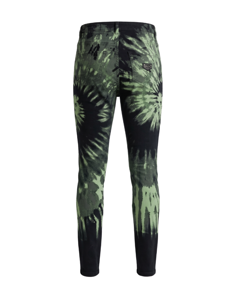 Philipp Plein Acid Green Swirl Tie-Dye Skinny Jeans - 20473