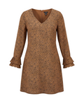Leopard Print V-Neck Midi Dress - 16032