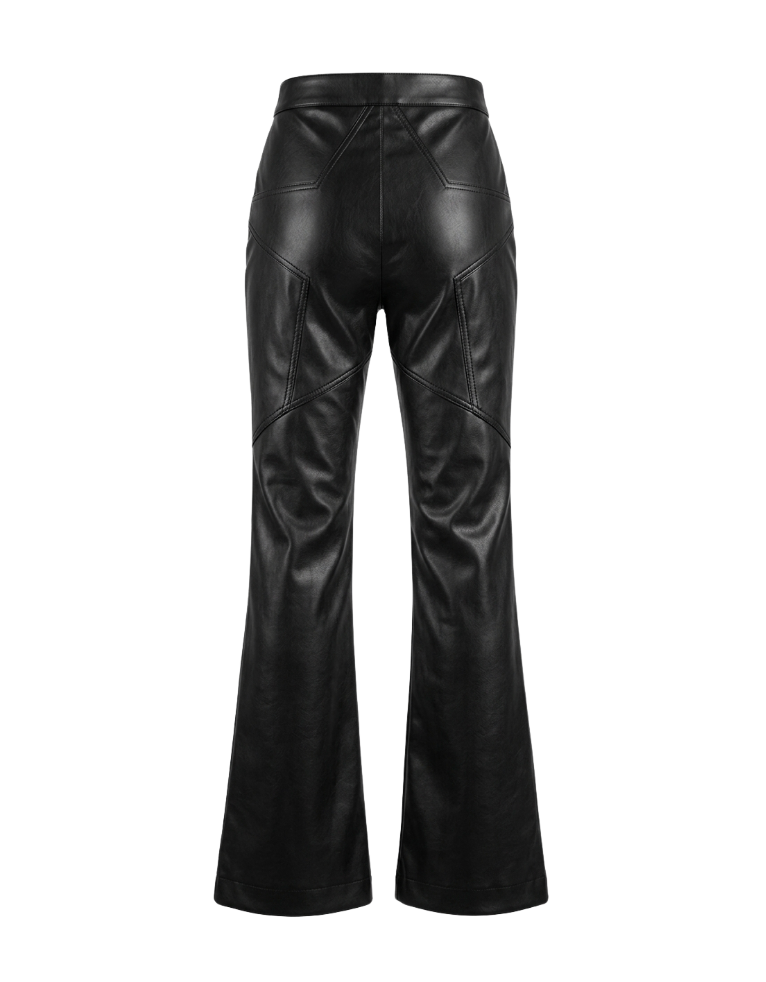 Revice Denim Vegan Leather Flare Pants - 10990