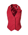 Ravishing Red Waistcoat with Satin Lining and Rose Detail - 33399