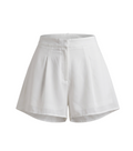 Elegant High-Waisted Pleated Shorts - 33373