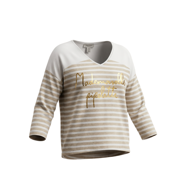 Mademoiselle Stripe Long-Sleeve Tee - 31811