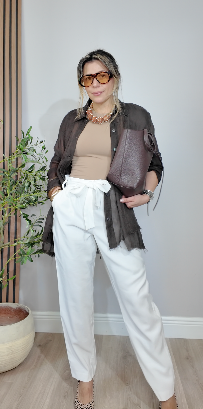 White Belted Trousers - 34755