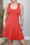 Vibrant Red Skater Dress-Skort Hybrid - 34628