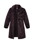 Gallery Textured Faux Fur Coat – Dark Plum - 32659