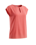 Trina Turk Keyhole Cap-Sleeve Blouse – Coral - 32870