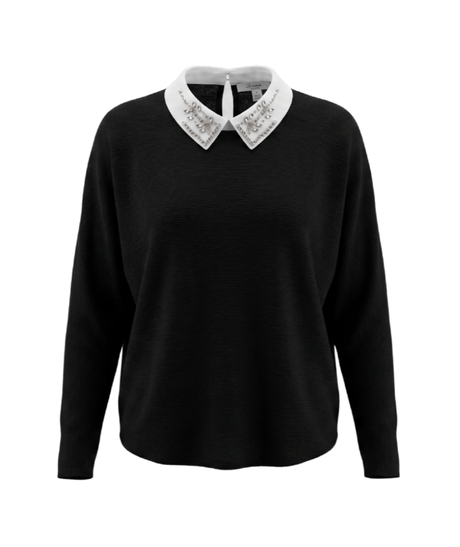 Sioni Milano Embellished Collar Knit Top - 32901