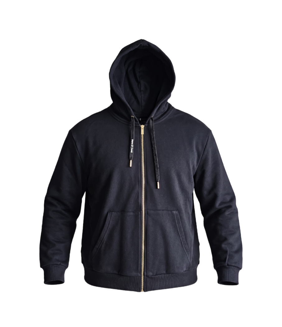 Armani Exchange Gold-Zip Logo Hoodie – Black - 30286