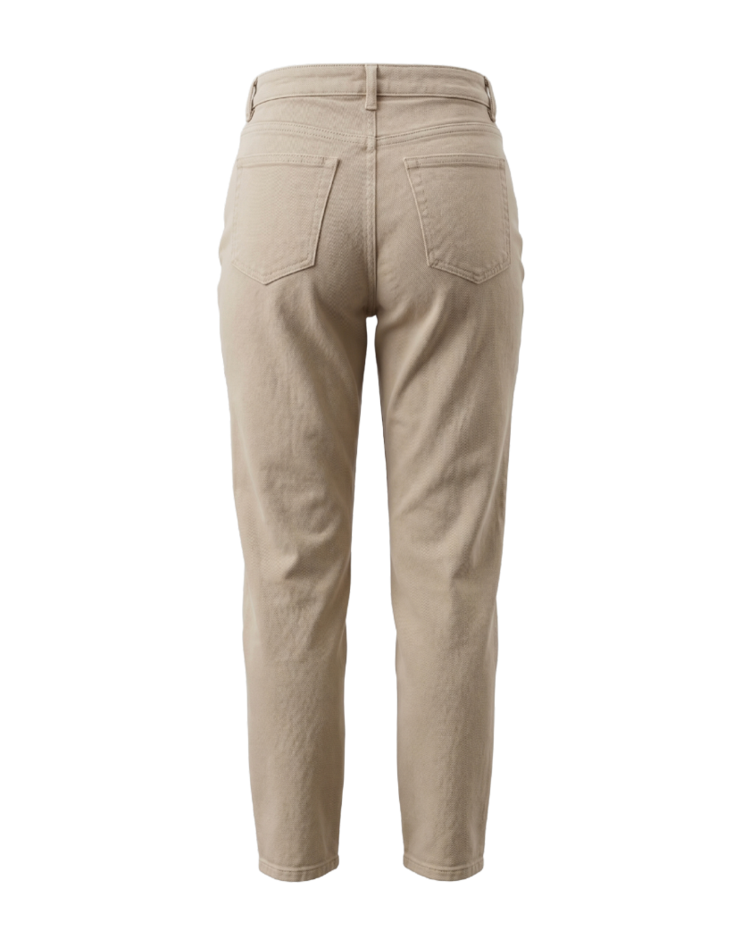 Beige High-Rise Straight Leg Jeans - 33000