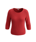 Saletta Ribbed Boatneck Blouse - Vibrant Red - 31784