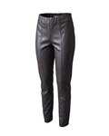 Leather Leggings with Front Seam Details - 30666