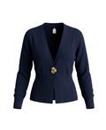 Modern Peplum Cardigan with Gold Accent - 31386