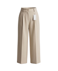Linen-Blend Elastic Waist Trousers - 30761