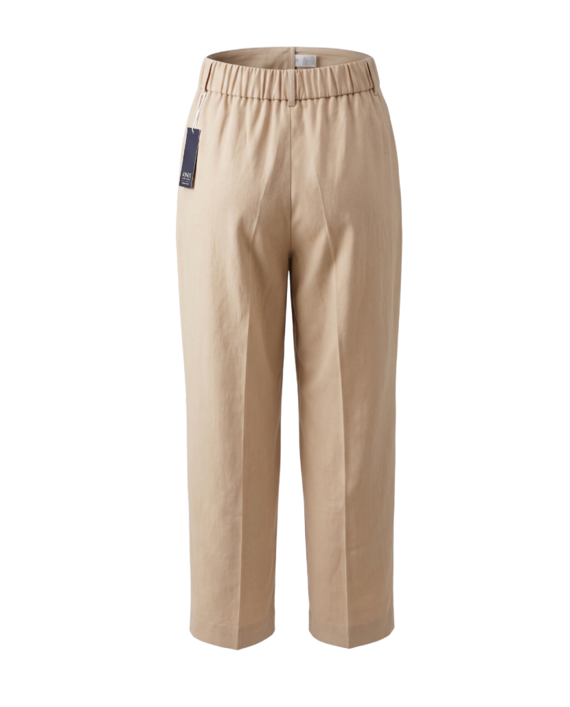 Linen-Blend Elastic Waist Trousers - 30761