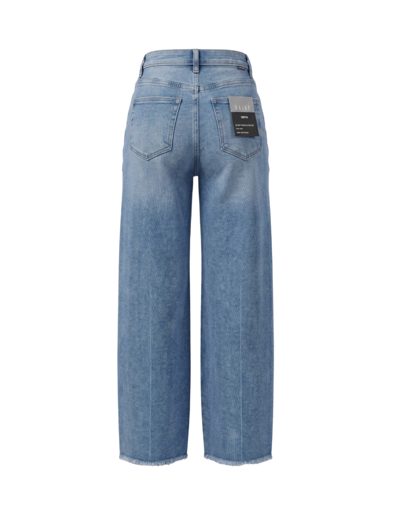 Star Patch Distressed Wide-Leg Jeans - 32638