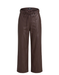 Brown Faux Leather Wide-Leg Trousers - 32168