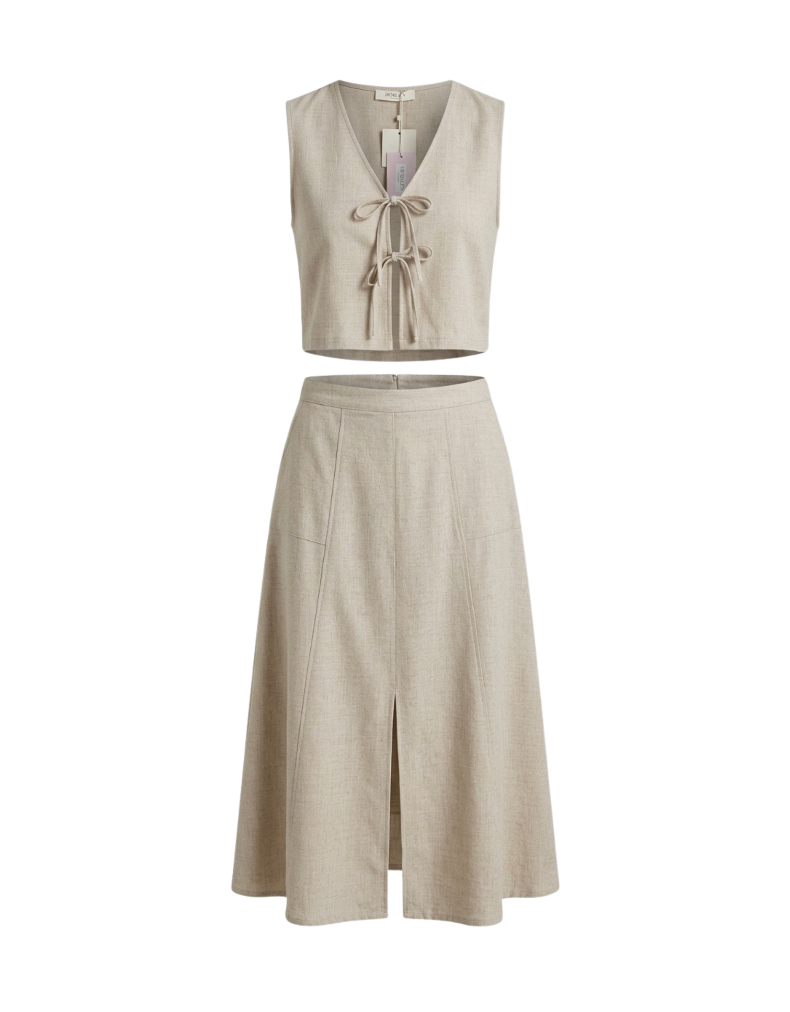 Emablues Linen Blend Co-ord Set - 31767 - 31768