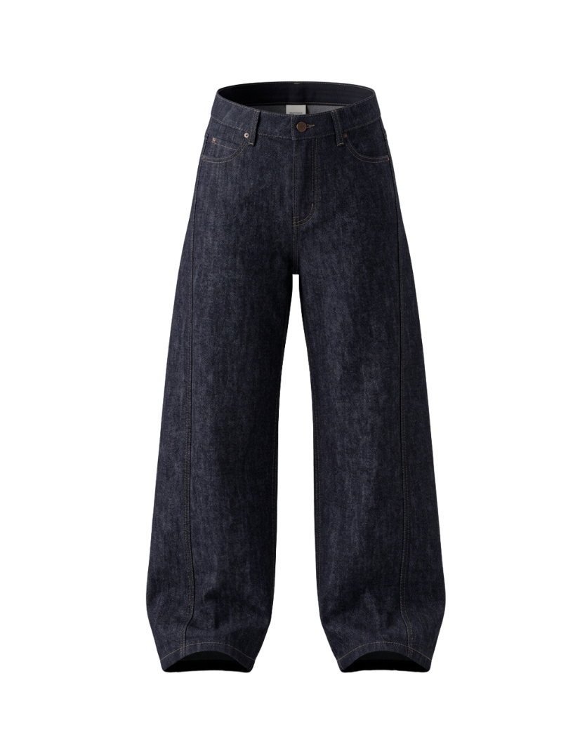 Wide-Leg Dark Wash Denim - 32361