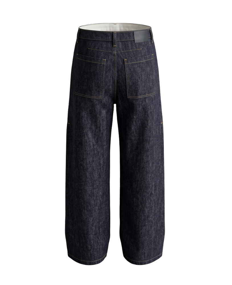 Wide-Leg Dark Wash Denim - 32361