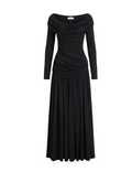 Off-Shoulder Ruched Gown with Cutout Detail - 30617