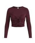 Ruched Long-Sleeve Crop Top - 32185