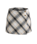 Checked Wrap-Effect Skirt - 26742