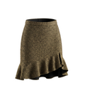 Asymmetrical Gold Tweed Ruffle Skirt - 4148