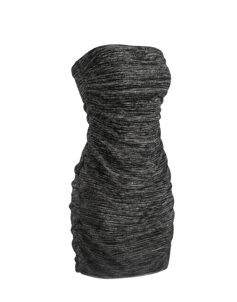 Metallic Ruched Bodycon Dress - 15702