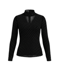 Rhinestone Embellished Mock Neck Blouse - 32178