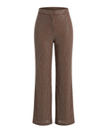 Shimmering Brown Sequin Wide-Leg Trousers - 32349