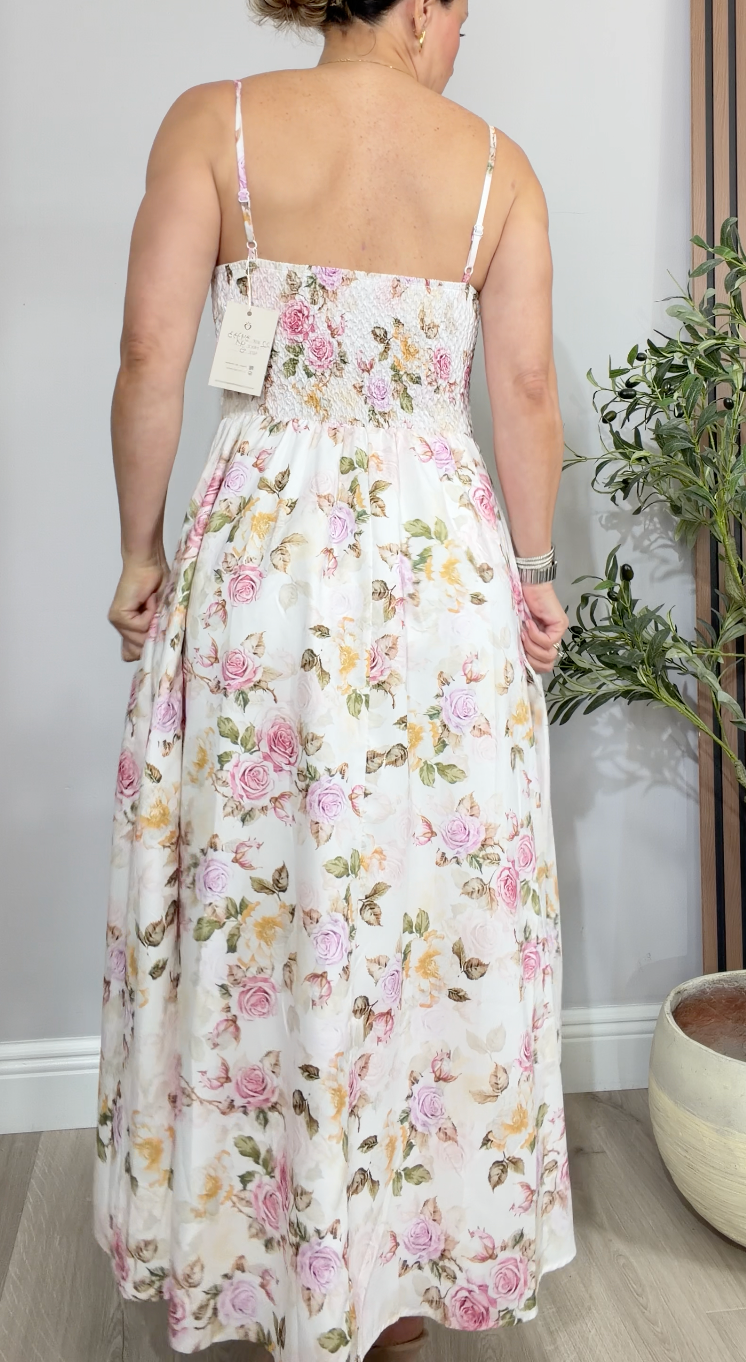 Romantic Bustier Floral-Print Maxi Dress - 34733