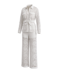 Sophisticated White Floral Lace Set - 34086
