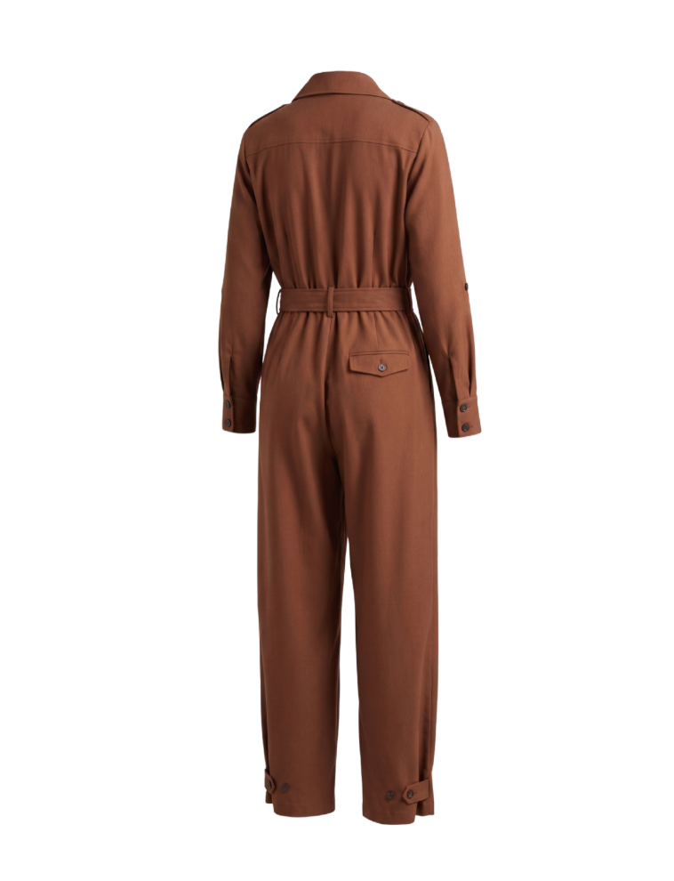 Trench-Style Long Sleeve Jumpsuit - 31950