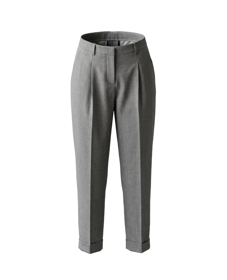 Lafayette Classic Grey Trousers with Cuffed Hem - 29292