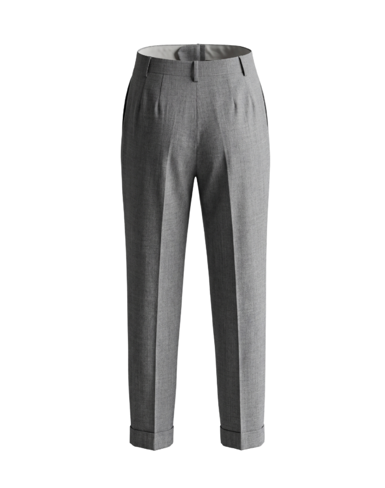 Lafayette Classic Grey Trousers with Cuffed Hem - 29292