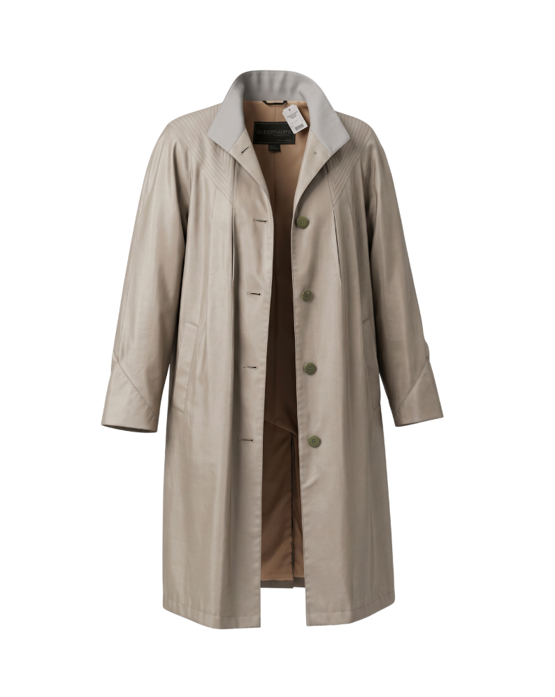 Vintage Taupe Oversized Trench Coat - 9534