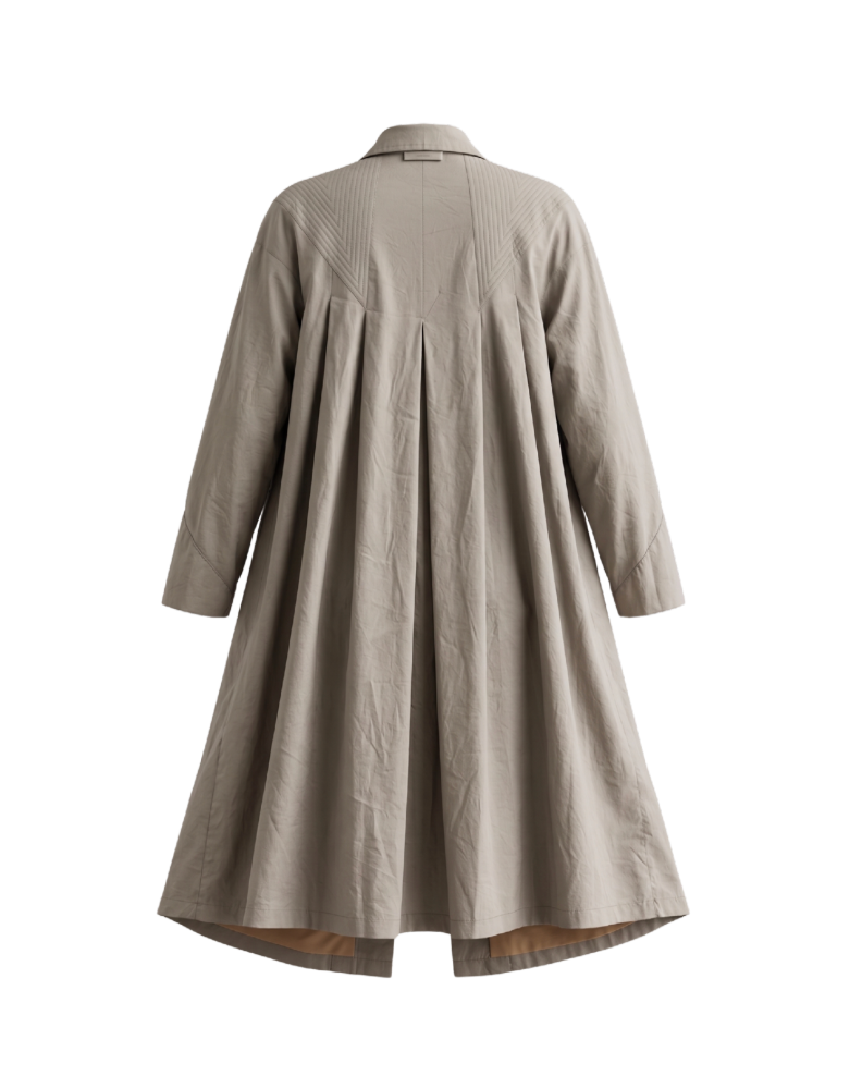 Vintage Taupe Oversized Trench Coat - 9534