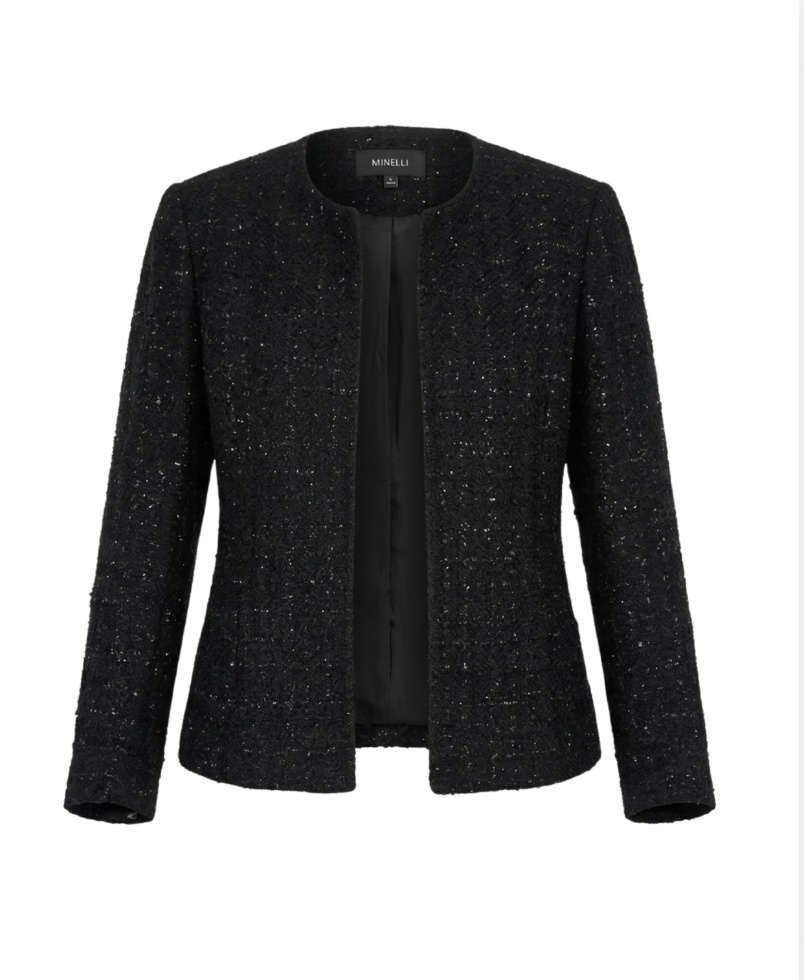 Black Sparkle Tweed Jacket - 29365