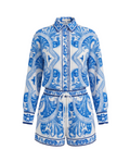 Blue and White Majolica Print Two-Piece Set - 31724