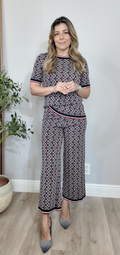 CH Initials Monogram Knit Matching Set - 34639