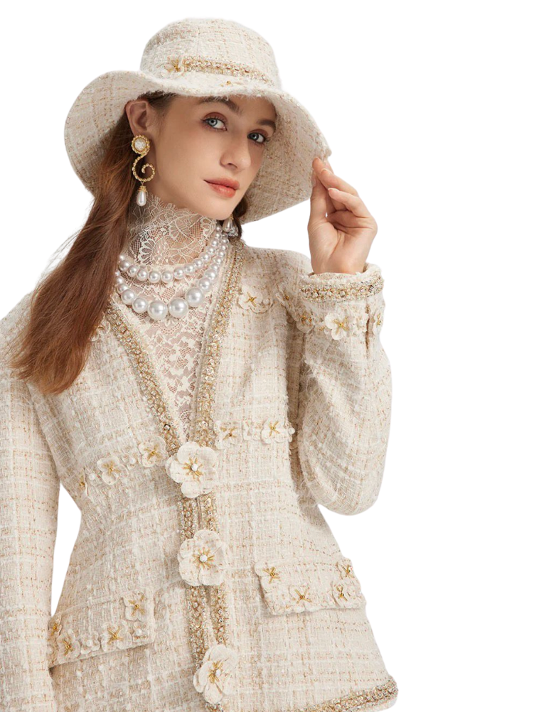 Rich Radi Qs High-Neck Chantilly Lace Blouse - 34786