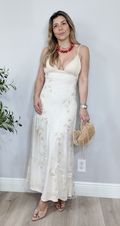 Cream Floral Maxi Dress - 34770