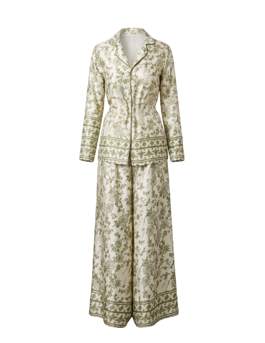 Two-Piece Floral Print Matching Set - 34624