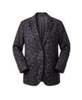 Charcoal Leopard Print Oversized Blazer - 34503