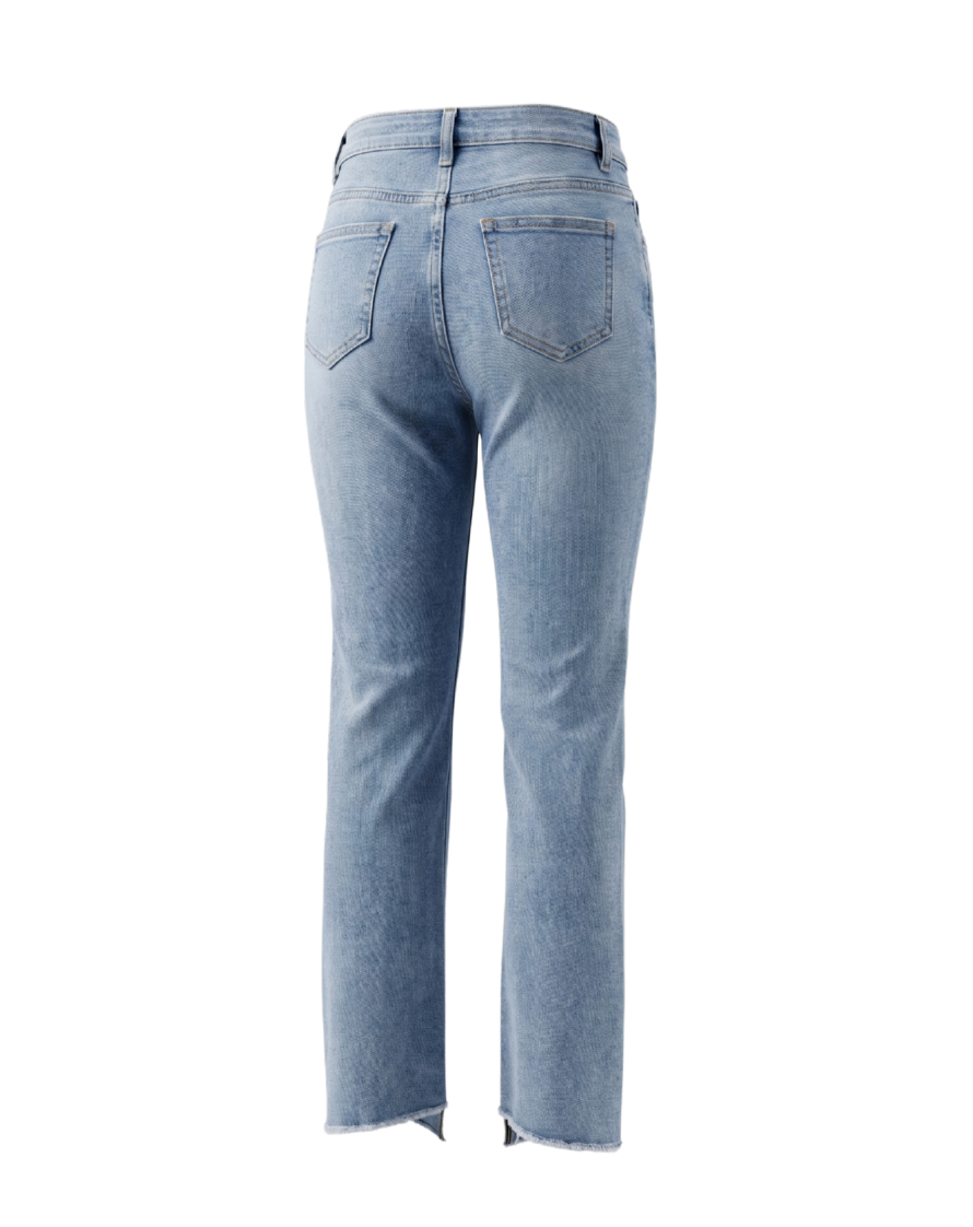 Anja Rock – Distressed Flare Blue Jeans - 31758
